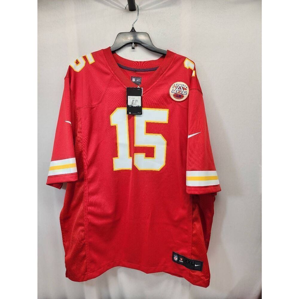 Nike NFL Kansas City Chiefs #15 Patrick Mahomes Red Game Jersey Mens 2XL Patch
